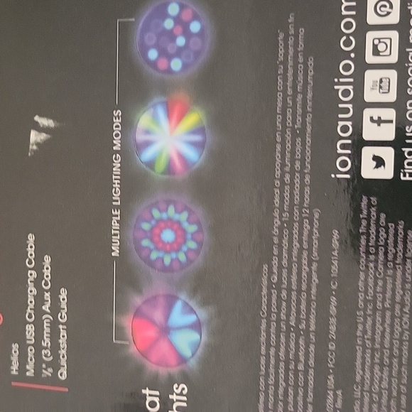 ION Helios Bluetooth Speaker with LED Lights Multiple Lighting Modes NWT - Picture 10 of 11